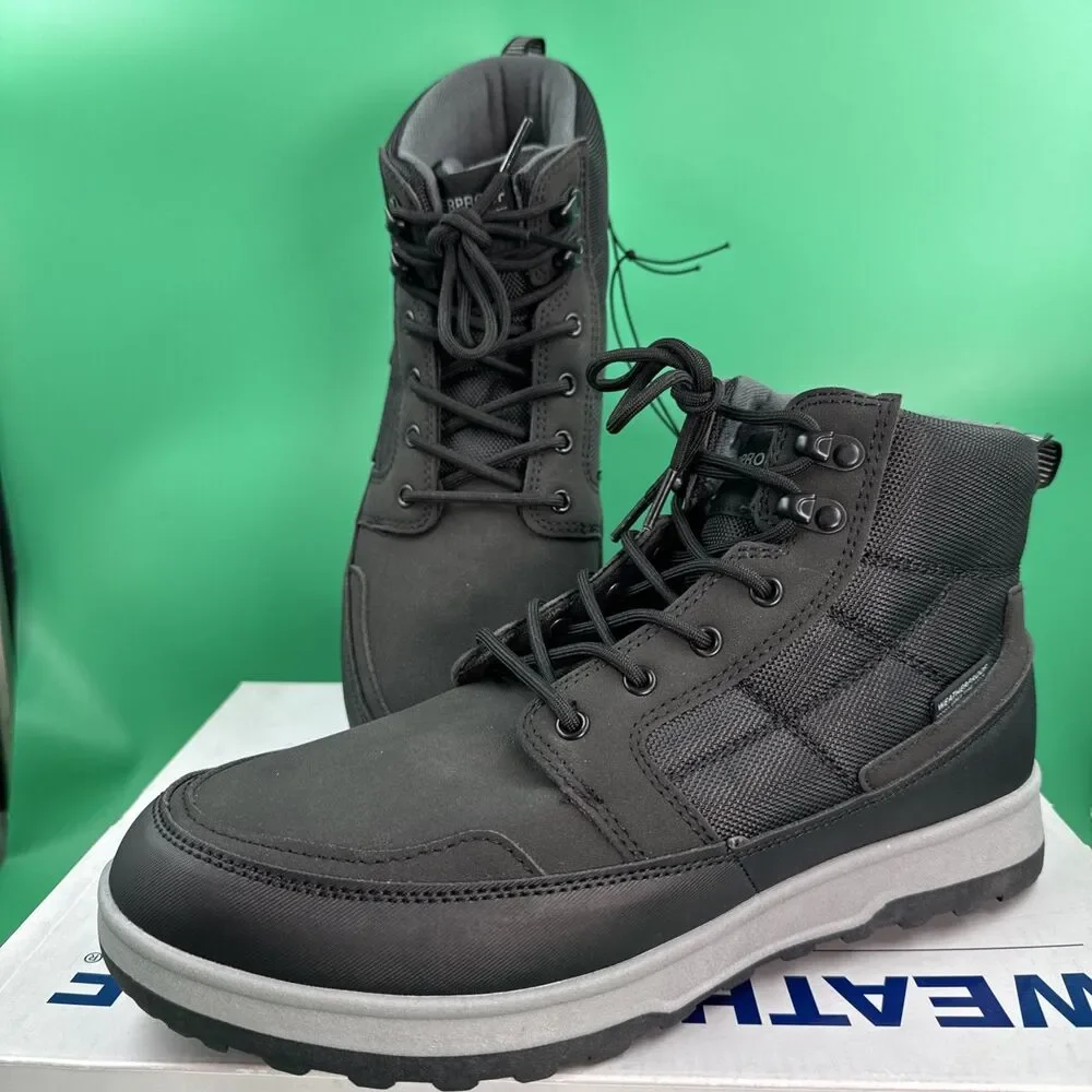 Weatherproof Jenkins Mens 10 Black Lace Up Memory Foam Hiking Boots NEW IN BOX